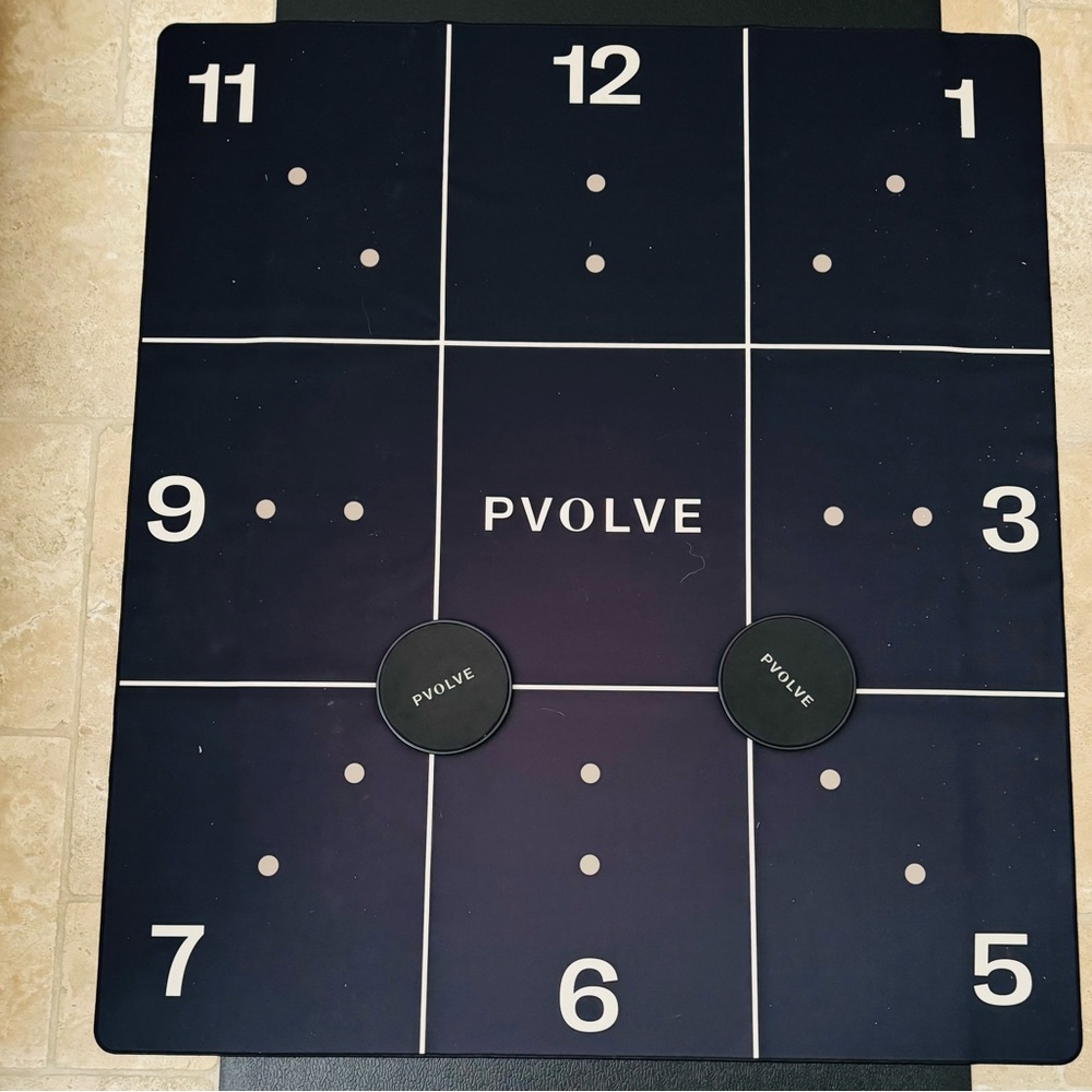 PVOLVE Black Exercise Precision Mat w/ Gliders
